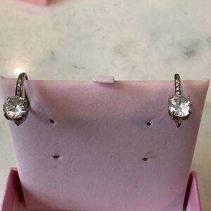 Swarovski Silver Round Cut Earrings, Brand New